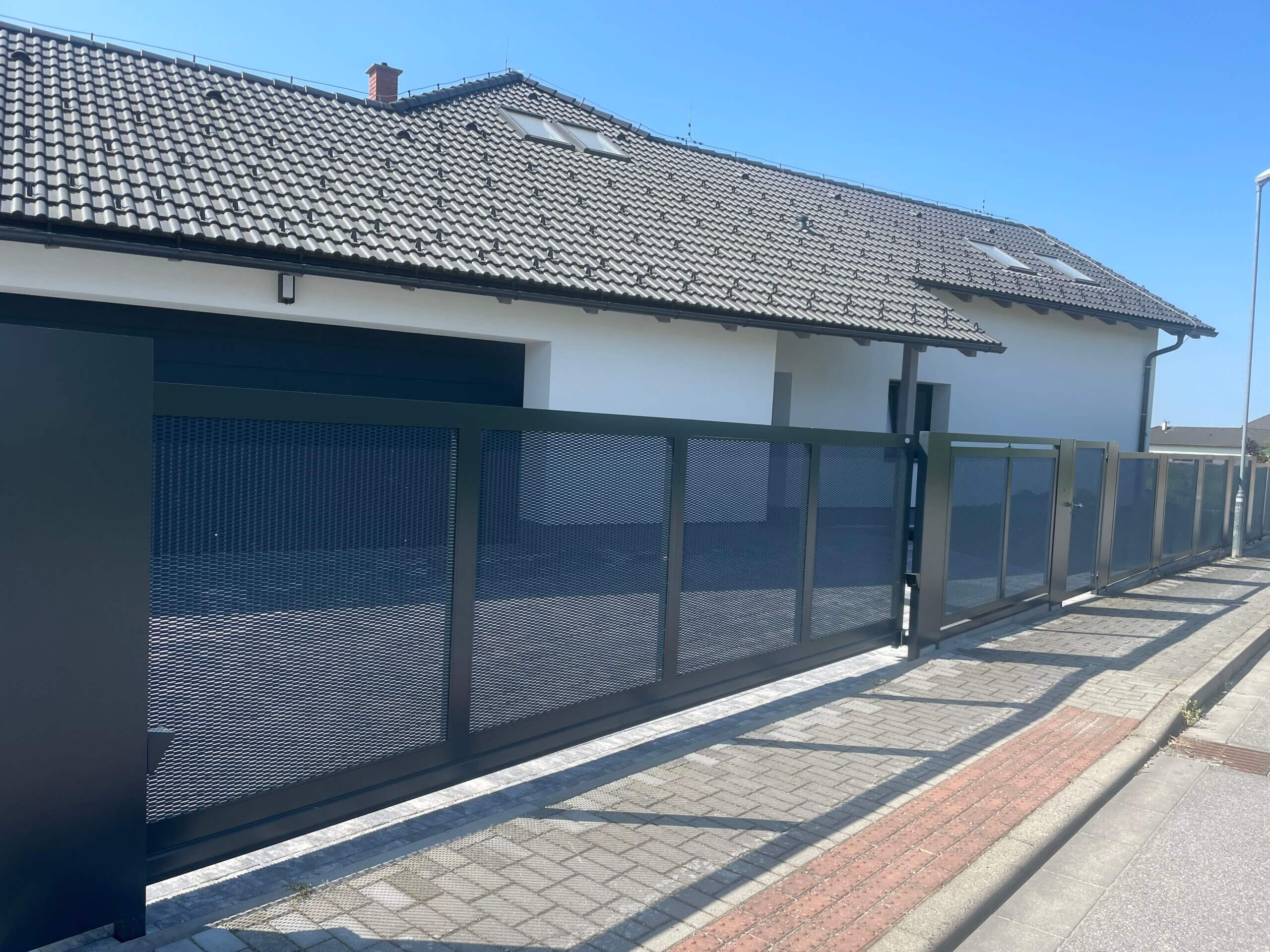 Brána posuvná tahokov - antracit
